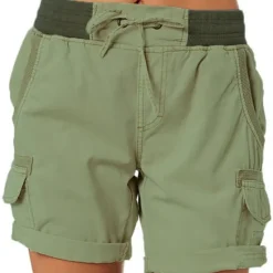 Clearance Women's Drawstring Elastic Waist Ripstop Breathable Quick Dry Light Blue Dark Khaki grey blue turmeric Summer Spring Women Shorts
