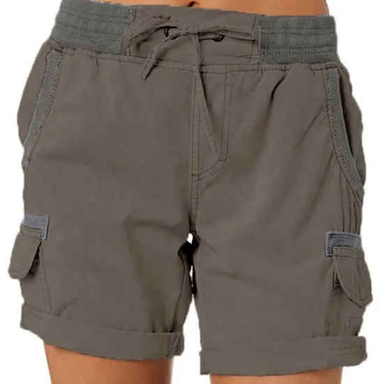 Clearance Women's Drawstring Elastic Waist Ripstop Breathable Quick Dry Light Blue Dark Khaki grey blue turmeric Summer Spring Women Shorts