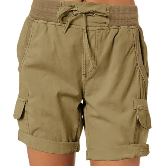 Clearance Women's Drawstring Elastic Waist Ripstop Breathable Quick Dry Light Blue Dark Khaki grey blue turmeric Summer Spring Women Shorts