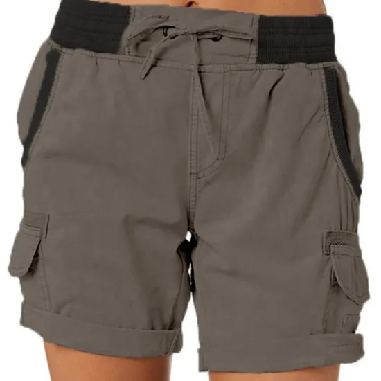 Clearance Women's Drawstring Elastic Waist Ripstop Breathable Quick Dry Light Blue Dark Khaki grey blue turmeric Summer Spring Women Shorts