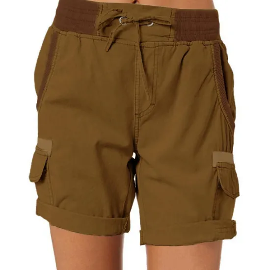 Clearance Women's Drawstring Elastic Waist Ripstop Breathable Quick Dry Light Blue Dark Khaki grey blue turmeric Summer Spring Women Shorts