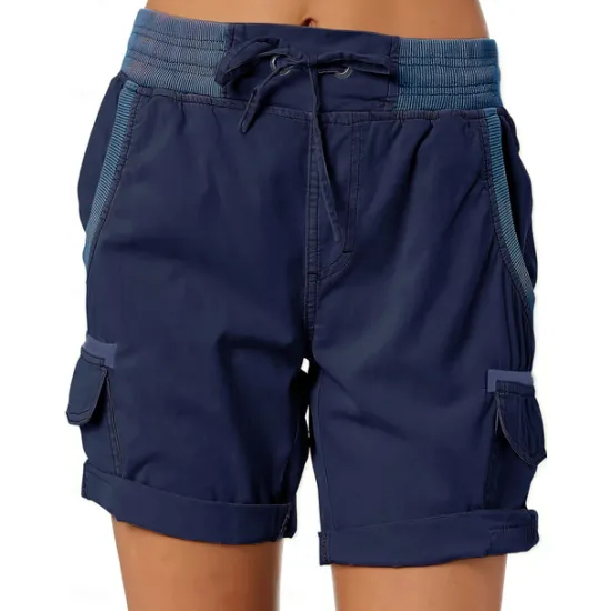 Clearance Women's Drawstring Elastic Waist Ripstop Breathable Quick Dry Light Blue Dark Khaki grey blue turmeric Summer Spring Women Shorts
