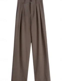 Discount Women's Dress Work Pants Wide Leg Pants Trousers Full Length Pocket Baggy Micro-elastic High Waist Fashion Streetwear Daily Black White S M Summer Fall Women Pants