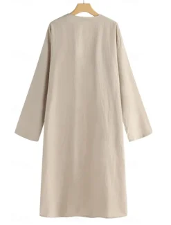 Women's Dressy Dusters Dressy Jackets Trench Coat Office Work Spring Fall Long Coat Loose Fit Modern Style Jacket Long Sleeve Solid Color Plain Pocket Oversized Light Blue khaki Grey Women Coats & Trench Coats