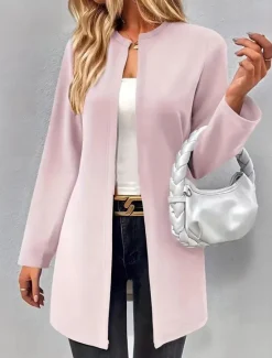New Women's Dressy Dusters Dressy Jackets Casual Jacket Vacation Street Daily Wear Fall Winter Coat Regular Fit Warm Breathable Casual Street Style Jacket Long Sleeve non-printing Plain Oversized Women Jackets