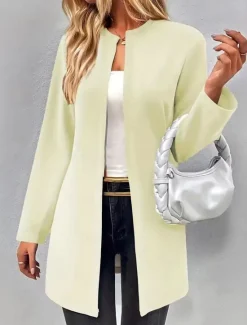 New Women's Dressy Dusters Dressy Jackets Casual Jacket Vacation Street Daily Wear Fall Winter Coat Regular Fit Warm Breathable Casual Street Style Jacket Long Sleeve non-printing Plain Oversized Women Jackets