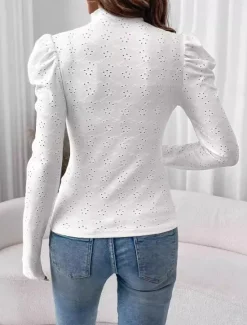 Sale Women's Dressy Tops Hawaiian Long Sleeve Cowl Neck Regular Tops Summer Spring Women Lace Tops
