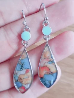 Women's Earrings Ethnic Style Outdoor Color Block Earring Women Trendy Jewelry