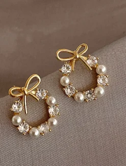 Sale Women's Earrings Fashion Street Ribbon bow Earring Women Trendy Jewelry