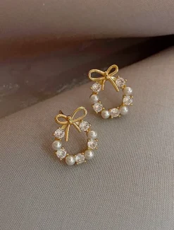 Sale Women's Earrings Fashion Street Ribbon bow Earring Women Trendy Jewelry