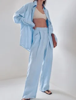 Discount Women's Elegant Vacation Vintage Shirt Pants Sets Long Sleeve Shirt Collar Solid Color Vacation Work Daily Spring Loose Fit Women Two Piece Sets