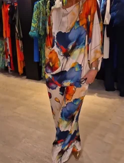 Women's Elegant Vintage Blouse Pants Trousers Long Sleeve Crew Neck Graphic Print Party Work Dailywear Spring Loose Fit Women Two Piece Sets