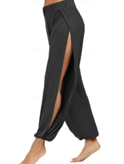 Sale Women's EU / US Size Active Baggy Pants Harem Pants Hippie Buddha Pants Full Length High Waist Solid Colored Hole Moisture Wicking Soft Comfortable Sport Casual Daily Summer All Seasons Women Pants
