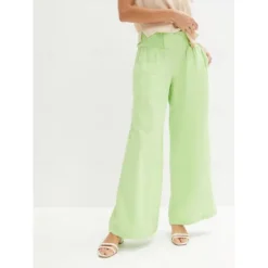 Clearance Women's EU / US Size Cotton Linen Pants Straight Casual / Sporty Full Length Natural Plain Pocket Breathable Inelastic Vacation Apple Green Light Coffee Dark Chocolate Spring & Fall Loose Fit Women Pants
