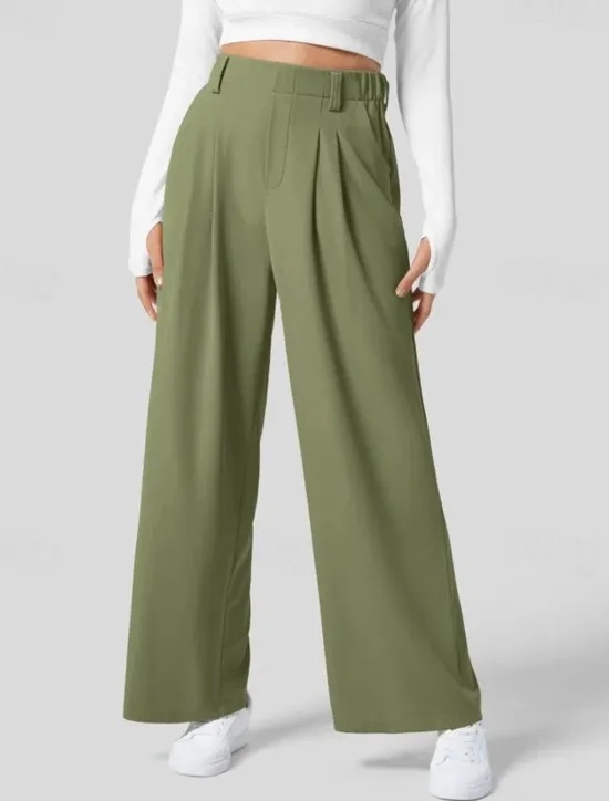 New Women's EU / US Size Pants Trousers Casual / Sporty Full Length Natural Comfortable Micro-elastic Wine Amethyst Depression Green Almond Spring, Fall, Winter, Summer Women Pants