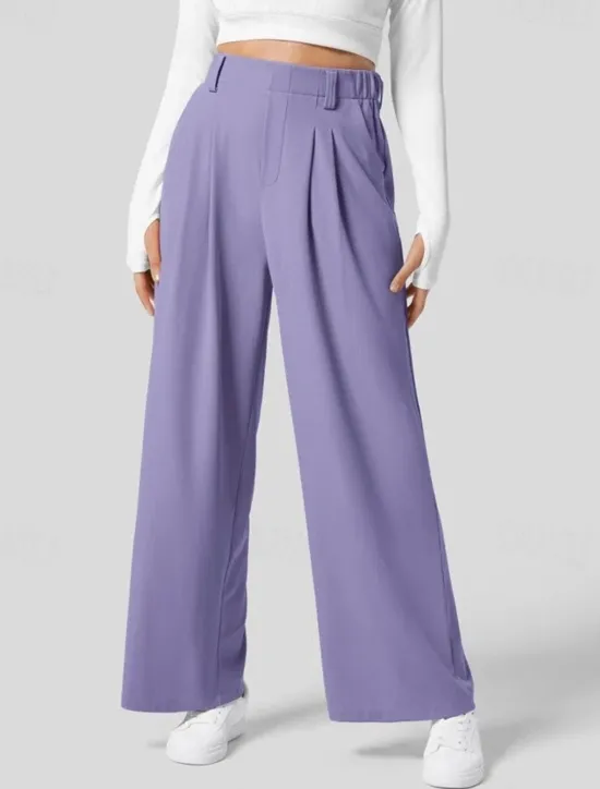 New Women's EU / US Size Pants Trousers Casual / Sporty Full Length Natural Comfortable Micro-elastic Wine Amethyst Depression Green Almond Spring, Fall, Winter, Summer Women Pants