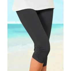 Best Women's Fashion Capri shorts Calf-Length Pants Casual Weekend Stretchy Plain Tummy Control Butt Lift Mid Waist Skinny Green White Black Blue Gray S M L XL XXL Women Leggings