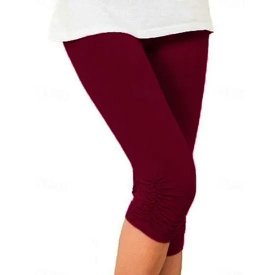 Best Women's Fashion Capri shorts Calf-Length Pants Casual Weekend Stretchy Plain Tummy Control Butt Lift Mid Waist Skinny Green White Black Blue Gray S M L XL XXL Women Leggings