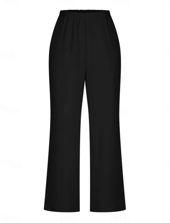 New Women's Fashion Streetwear Daily Pants Sets Sleeveless V Neck Plain Casual Daily Black Navy Blue Green Summer Loose Fit Women Two Piece Sets
