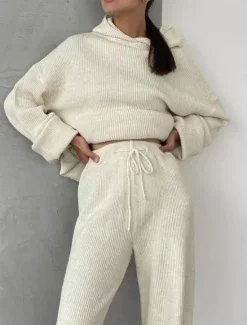 Best Women's Fashion Streetwear Daily Hoodie Sweatpants Long Sleeve Crew Neck Plain Drawstring Casual Daily Black White Blue Fall Regular Fit Women Two Piece Sets