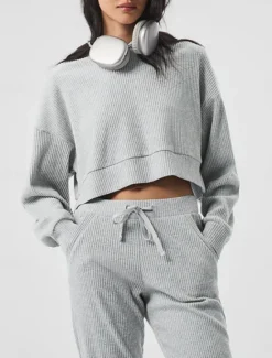 Best Women's Fashion Streetwear Daily Sweatshirt Sweatpants Long Sleeve Crew Neck Plain Drawstring Casual Daily Black Khaki Gray Fall Regular Fit Women Two Piece Sets