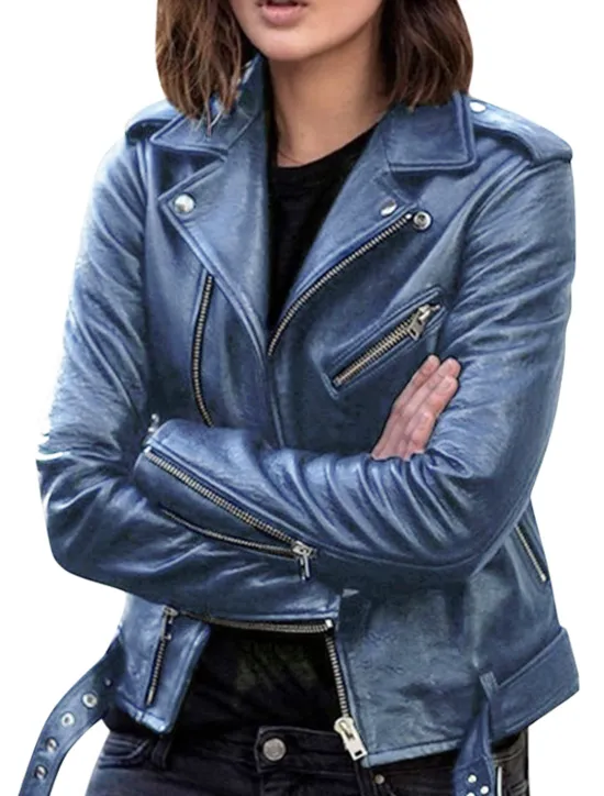Hot Women's Faux Leather Jacket Jacket Comfortable Pocket Full Zip Casual Solid Color Street Daily Zipper Short Regular Turndown Regular Fit Long Sleeve Outerwear Black Wine Blue Fall Winter Women Jackets
