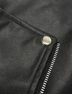 Hot Women's Faux Leather Jacket Jacket Comfortable Pocket Full Zip Casual Solid Color Street Daily Zipper Short Regular Turndown Regular Fit Long Sleeve Outerwear Black Wine Blue Fall Winter Women Jackets