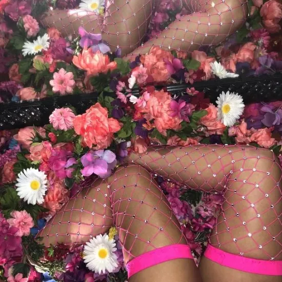 Online Women's Fishnet Rhinestone Tights and Red High Heels Performance Nightclub Luxury Seductive Fashion Statement Legwear and Footwear Women Lingerie