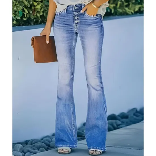 Best Women's Flared Pants Bell Bottom Pants Trousers Fashion Full Length Mid Waist Skull Flower / Floral Side Pockets Wide Leg Print Comfort Micro-elastic Halloween Weekend Navy-blue Rainbow Sky Blue And Women Leggings