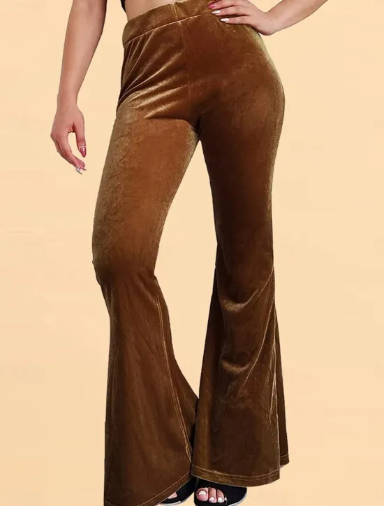 Clearance Women's Flared Pants Chinos Fashion Streetwear Casual Full Length High Waist Plain Comfy Soft Comfortable Stretchy Outdoor Street Black Red Coffee Gray Spring Winter Slim Fit Women Leggings