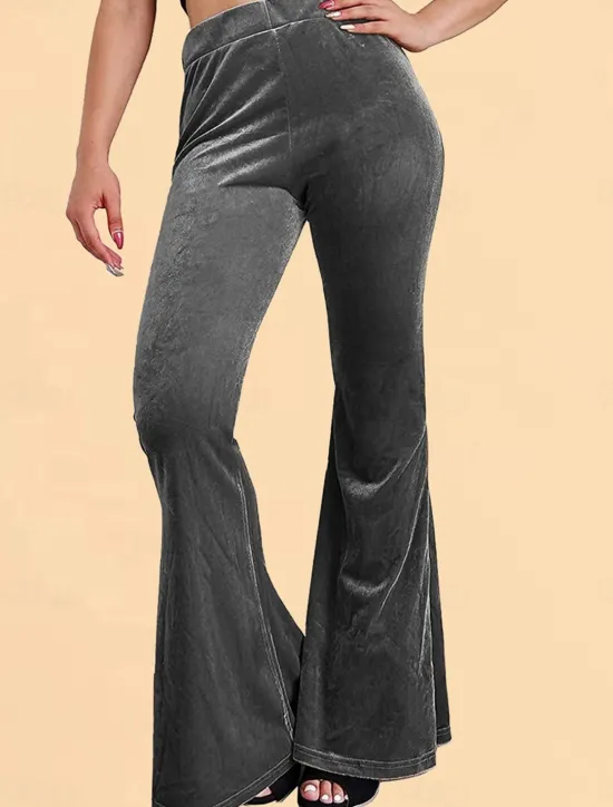 Clearance Women's Flared Pants Chinos Fashion Streetwear Casual Full Length High Waist Plain Comfy Soft Comfortable Stretchy Outdoor Street Black Red Coffee Gray Spring Winter Slim Fit Women Leggings