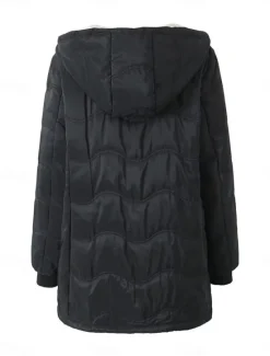 Outlet Women's Fleece Jacket Teddy Coat Hoodie Jacket Warm Breathable Zipper Pocket Fleece Lined Casual Plain Vacation Street Daily Wear Going out Zipper Regular Hoodie Regular Fit Long Sleeve Outerwear Women Puffers & Parka|Jackets