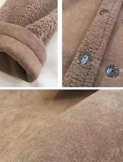 Hot Women's Fleece Jacket Teddy Coat Hoodie Jacket Warm Breathable Buttons Pocket Fleece Lined Casual Plain Vacation Street Daily Wear Going out Single Breasted Regular Turndown Regular Fit Long Sleeve Women Puffers & Parka|Jackets