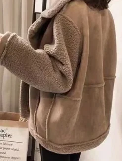 Hot Women's Fleece Jacket Teddy Coat Hoodie Jacket Warm Breathable Buttons Pocket Fleece Lined Casual Plain Vacation Street Daily Wear Going out Single Breasted Regular Turndown Regular Fit Long Sleeve Women Puffers & Parka|Jackets