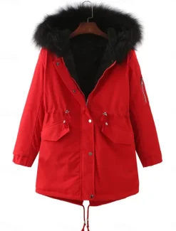 New Women's Fleece Jacket Teddy Coat Hoodie Jacket Warm Breathable Zipper Pocket Fleece Lined Casual Plain Vacation Street Daily Wear Going out Zipper Regular Hoodie Regular Fit Long Sleeve Outerwear Women Puffers & Parka|Jackets