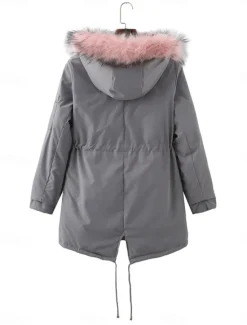 New Women's Fleece Jacket Teddy Coat Hoodie Jacket Warm Breathable Zipper Pocket Fleece Lined Casual Plain Vacation Street Daily Wear Going out Zipper Regular Hoodie Regular Fit Long Sleeve Outerwear Women Puffers & Parka|Jackets