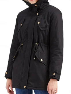 Outlet Women's Fleece Jacket Teddy Coat Hoodie Jacket Warm Breathable Zipper Pocket Fleece Lined Casual Plain Vacation Street Daily Wear Going out Zipper Regular Hoodie Regular Fit Long Sleeve Outerwear Women Puffers & Parka|Jackets