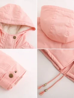 Outlet Women's Fleece Jacket Teddy Coat Hoodie Jacket Warm Breathable Zipper Pocket Fleece Lined Casual Plain Vacation Street Daily Wear Going out Zipper Regular Hoodie Regular Fit Long Sleeve Outerwear Women Puffers & Parka|Jackets