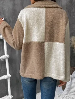 Discount Women's Fleece Jacket Teddy Coat Warm Breathable Buttons Pocket Fleece Lined Casual Plain Vacation Street Daily Wear Going out Single Breasted Regular Turndown Regular Fit Long Sleeve Outerwear Women Jackets