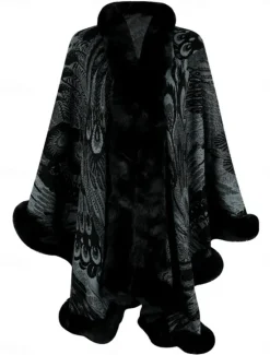 Hot Women's Fleece Jacket Teddy Coat Cloak / Capes Warm Breathable Patchwork Faux Fur Trim Fleece Lined Casual Color Block Vacation Street Daily Wear Going out Open Front Regular Collarless Regular Fit Women Coats & Trench Coats