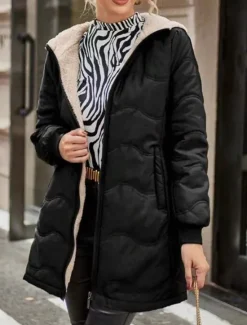 Best Women's Fleece Jacket Teddy Coat Hoodie Jacket Warm Breathable Zipper Pocket Fleece Lined Casual Plain Vacation Street Daily Wear Going out Zipper Regular Hoodie Regular Fit Long Sleeve Outerwear Women Puffers & Parka