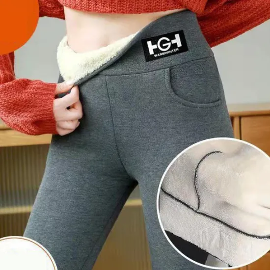 Clearance Women's Fleece Pants Leggings Sports Streetwear Full Length High Waist Solid Colored Tummy Control Butt Lift Warm High Elasticity Yoga Winter Dark Grey Black Winter Women Leggings