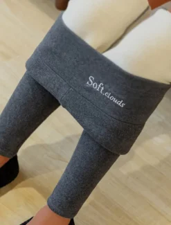 Online Women's Fleece Pants Tights Leggings Fashion Comfort Full Length High Waist Solid Color Letter Patchwork Thermal Warm Soft Breathable Micro-elastic Outdoor Casual Daily Light Gray Dark-Gray Black Women Leggings
