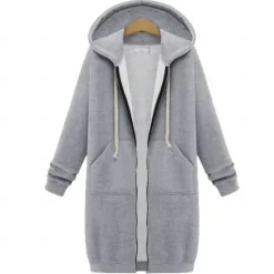 Sale Women's Fleece Shirts Zip Up Hoodie Sweatshirt Fleece Jacket Vintage Streetwear Comfrt Fleece Solid Color Street Casual Hoodie Zip Up Drawstring Front Pocket Long Sleeve Black Light Grey Women Hoodies & Sweatshirts