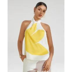 New Women's Floral Daily Wear Vacation Casual Daily Sleeveless Floral Style Sleeveless Halter Neck Summer Women Tank Tops & Camis