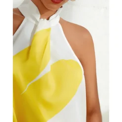 New Women's Floral Daily Wear Vacation Casual Daily Sleeveless Floral Style Sleeveless Halter Neck Summer Women Tank Tops & Camis