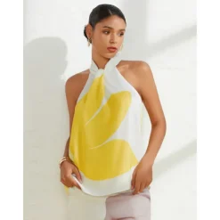 New Women's Floral Daily Wear Vacation Casual Daily Sleeveless Floral Style Sleeveless Halter Neck Summer Women Tank Tops & Camis