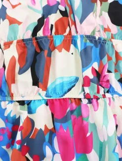 Online Women's Floral V Neck Maxi Dress Short Sleeve Summer Spring Women Spring Dresses