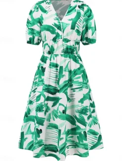 Online Women's Floral V Neck Maxi Dress Short Sleeve Summer Spring Women Spring Dresses