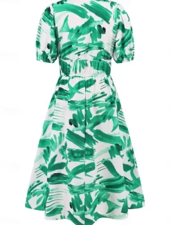 Online Women's Floral V Neck Maxi Dress Short Sleeve Summer Spring Women Spring Dresses